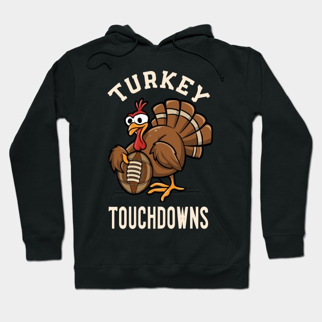 Turkey and Touchdowns Football Thanksgiving Hoodie by Space Monkeys NFT